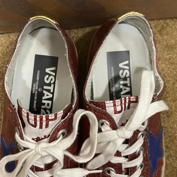 Golden Goose v-star 2 col T5 red fix glitter-bluette - Picture 6 of 8